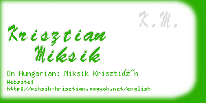 krisztian miksik business card